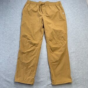 LL Bean Multisport Pants Mens XL 36x30 Tan Brown Drawstring Hiking Travel UPF